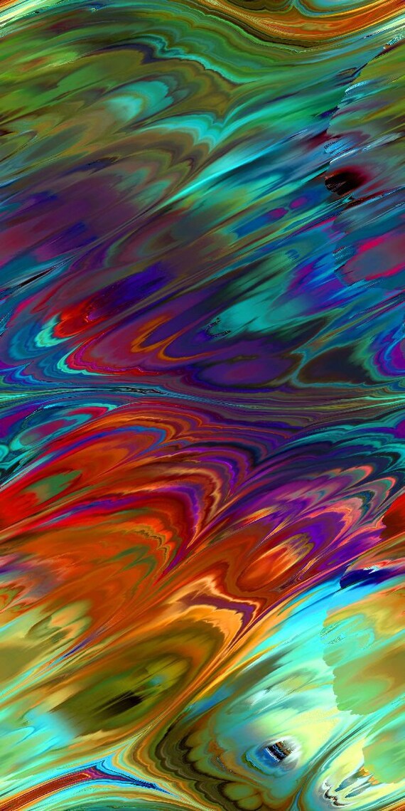 Handmade Artisan Textile Art Velvet Upholstery Fabric Fiber Art Fabric Colorful Flames Brilliant