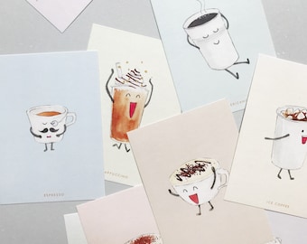 Coffee Personality Postcard // set of 9
