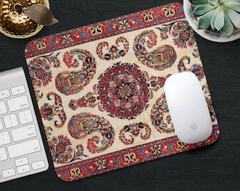 Carpet Mouse Pad Persian Carpet Mouse Pad Red Rug Mat Geometric Desk Accessories Fl