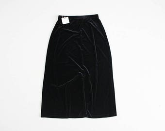 90s velvet skirt | black velvet skirt | black velvet skirt with elastic waist