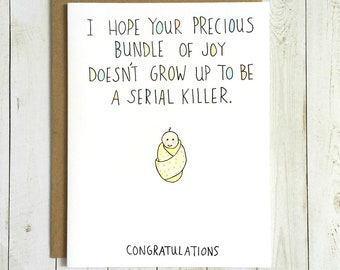 Funny Baby Card, Funny New Baby Card, Baby Shower Card, Funny Baby Congratulations, New Mom Card, Congratulations Baby, Funny Pregnancy Card