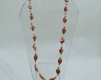 Pink Matrix Jasper & Rose Quartz Necklace