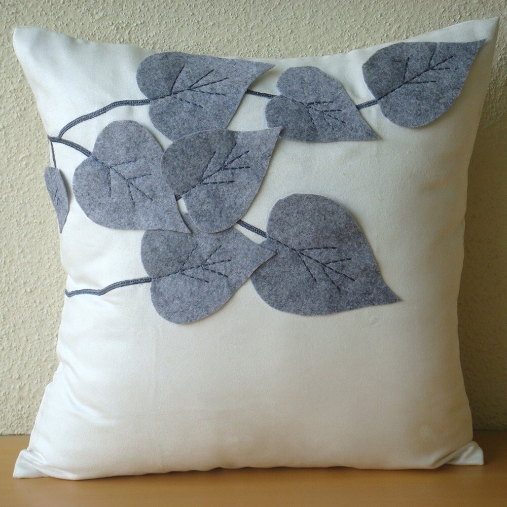 Winter Leaves Throw Pillow Covers 20x20 Inches Suede