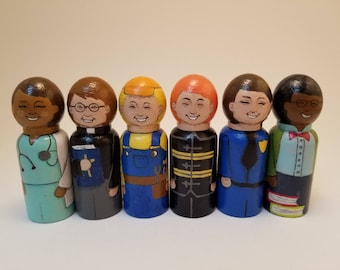 Hand Painted Community Helpers set