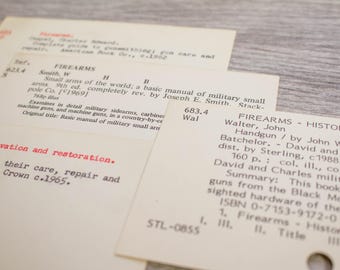Vintage Firearms Guns Card Catalog Library History Books Junk Journal
