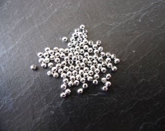 Lot of 300 small 2.4 mm silver Metal beads