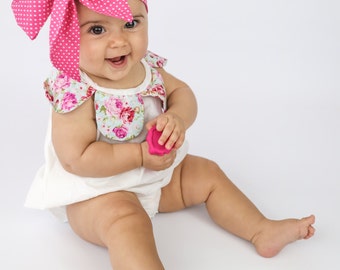 Baby Head Wrap, Baby Headwrap, Polka Dots Headband, Baby Turban, Toddler HeadWrap, Girls Headwrap Turban, Hot Pink Baby Head wrap, 2244