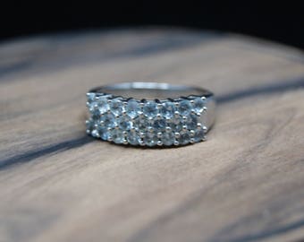 1.27ct aquamarine sterling silver ring