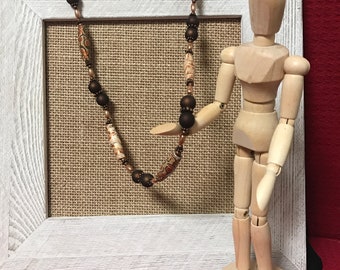 Metallic paper bead necklace