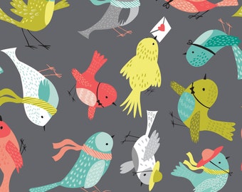 Camelot Fabrics, Its a Birds Life, Birdies in Iron Grey by Heather Rosas, yard
