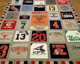 Tshirt quilt. Memory keepsake t-shirt quilts made from 9 to 49 tee shirt...College t shirt quilt. DEPOSIT ONLY!!!