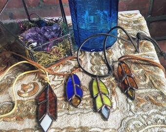 Necklace- Stained Glass Feather