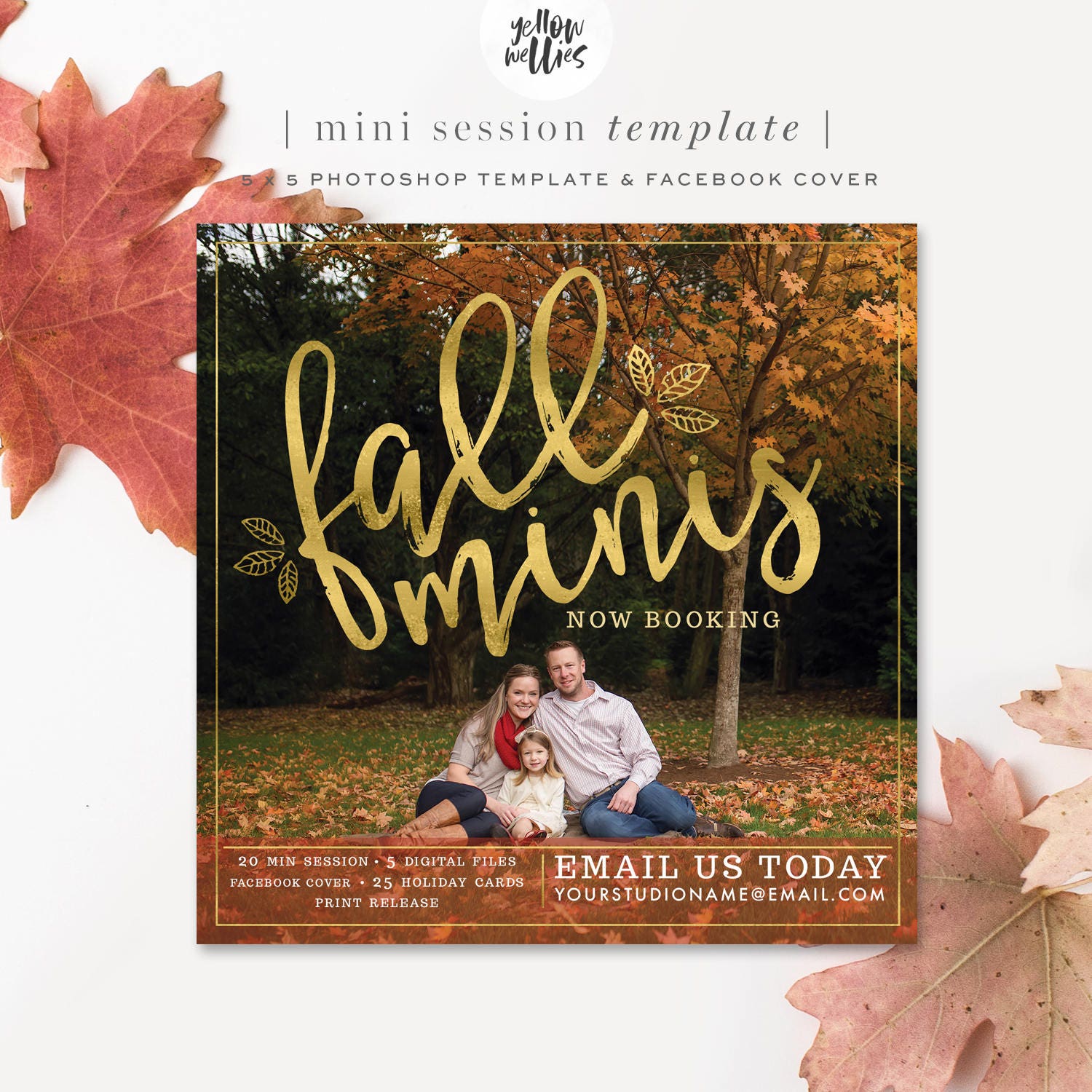 Fall Mini Session Template Photography Templates gold