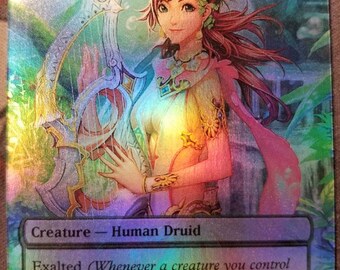 Foil Noble Heirarch full art casual play card for mtg with new card back