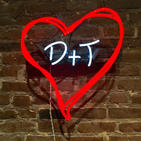 Hearts and Initials - Custom Neon Sign