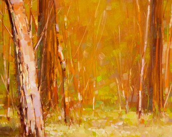 Fall Landscape oil Painting on Canvas Original Signed Handmade Painting One of a Kind