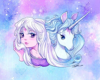 The Last Unicorn- Signed Lasal Print 11x14 by Camilla d"Errico