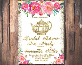 Bridal Shower Tea Party Invitation Printable Bridal Tea Party Invitation Bridal Tea Invitation Tea Party Bridal Shower Invitation 1079