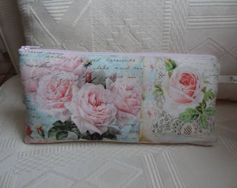 Shabby chic "Roses and Scripture" style clutch