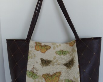 Butterfly Quilted Tote Bag