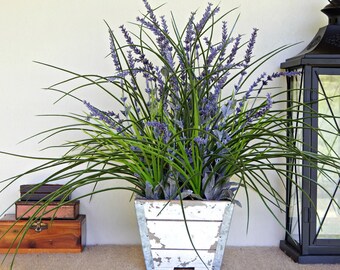 Lavender Arrangement, Farmhouse Centerpiece, Rustic Floral, Artificial Flower Arrangement, Artificial Plant, Country Cottage Decor