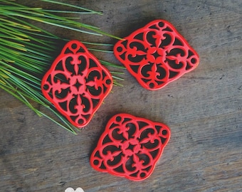 Ruby Red Laser Cut Link - DIY Jewelry