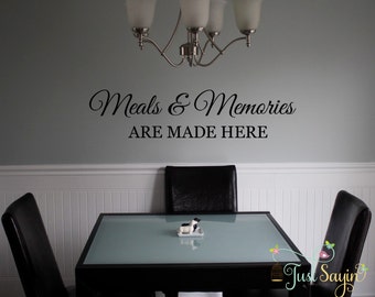 Meals and Memories Are Made Here Kitchen Wall Decal Vinyl Wall Decal Kitchen Decor