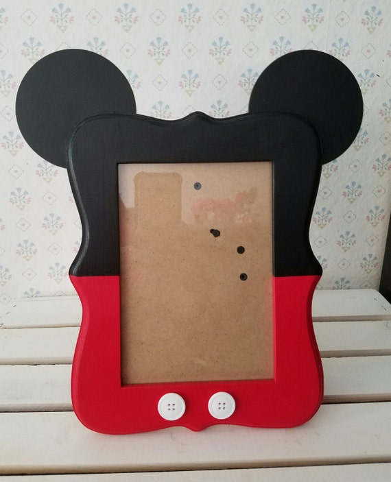 Mickey Mouse Inspired Wood Picture Frame 5x7 Photo