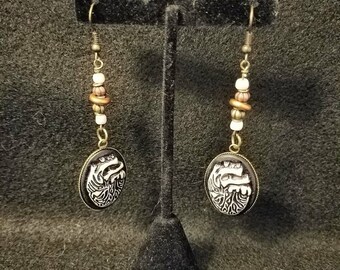 Gothic Heart Dangle Earrings