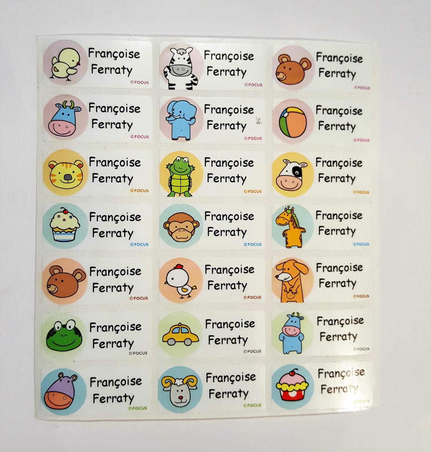 Lovely Zoo name sticker cute animal nam sticker name tag