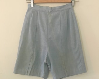 Vintage 1960s Shorts | Westway Miss of Dallas | Blue High Waist Shorts | 60s Mod Shorts XS