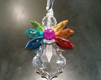 Rainbow Angel Suncatcher Ornament