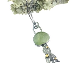 River Lichen Prehnite Jellyfish Pendant