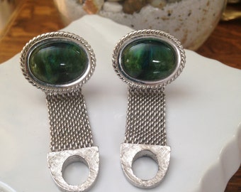 Vintage Malachite Wrap Cufflinks