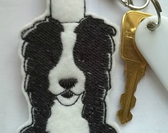 Border Collie Keyring, Border Collie Keychain, Border Collie Bag Charm, Border Collie Key Chain, Dog Key Ring, Dog Key Fob, Dog Bag Charm