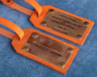 Mr and Mrs Luggage Tags, Wedding Gift, Travel Quote Luggage Tags, Personalized Luggage Tag, Honeymoon, His and Hers Luggage Tags, Bag Tags