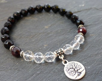 Tree of Life Onyx Bracelet Charm Bracelet Beaded Bracelet Gift for her Black Bracelet Amulet Bracelet