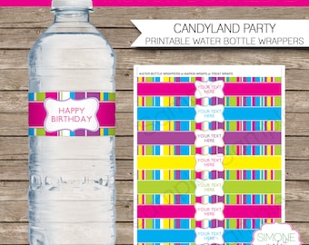 luau party water bottle labels or wrappers instant download