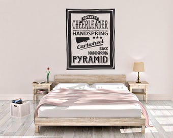 Cheerleader Poster - Cheerleader Wall Decal - Sports Poster Decal - Wall Decal - Cheerleader - Wall Decor - Sports Decor - Sports Decal