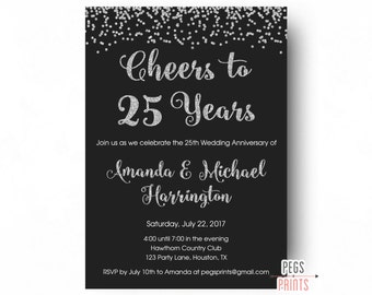 cheers to 50 years invitation 50th anniversary invitation 25th wedding anniversary invitations
