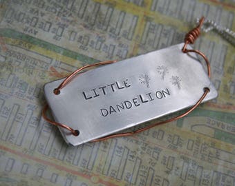 Dandelion lyrics / 2 sided pendant / reversible pendant / Audioslave Dandelion lyrics / Audioslave jewelry / Chris Cornell jewelry