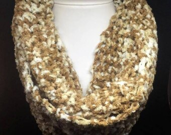 Brown And White Infinity Scarf