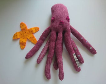 Hand made Octopus plush, Sock Toy, Socktopus, Sock Plush, Sock Animal, Stuffed octopus, Octopus doll