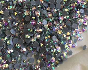 Swarovski crystals HOTFIX flat back stones gems rhinestone crystal ab or clear - for clothes, shoes, bags and more