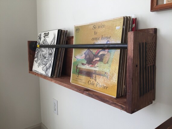 wall mounted record player shelf