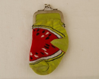 Vintage Watermelon Sock Change Purse