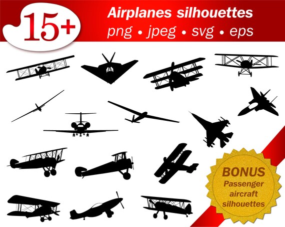 Download Planes svg silhouette airplanes png stencil template cameo