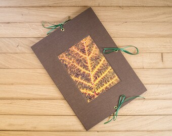 Artist's A4 portfolio - traditional ribbon folio, art folder, handmade A4 folio, nature theme, document folder, art folio, gift for artist