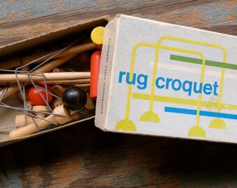 Miniature Rug Croquet Set