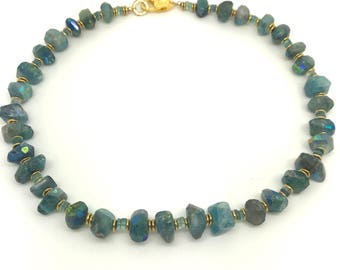 Mystic Fluorite Nugget Statement Necklace